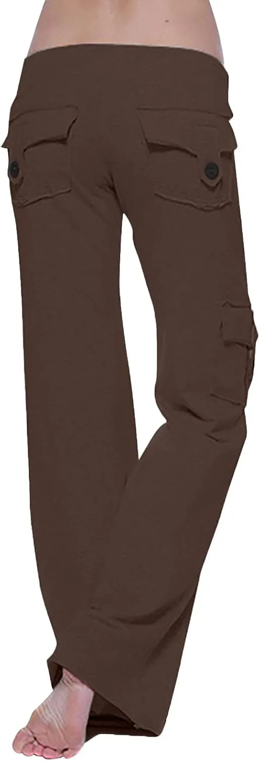 Wide Leg Yoga Pants Trouser Style Women Bootcut Flare Leggings High Waisted Workout Casual Plus Size Cargo Yoga Pant