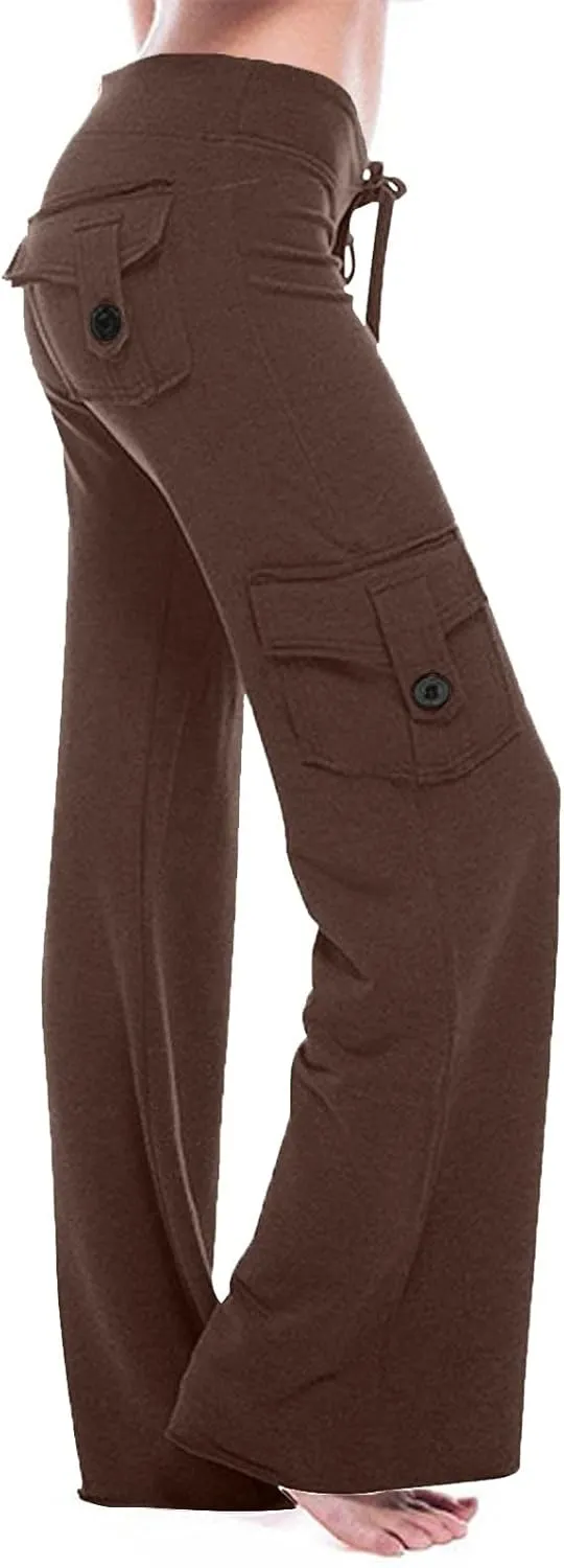 Wide Leg Yoga Pants Trouser Style Women Bootcut Flare Leggings High Waisted Workout Casual Plus Size Cargo Yoga Pant