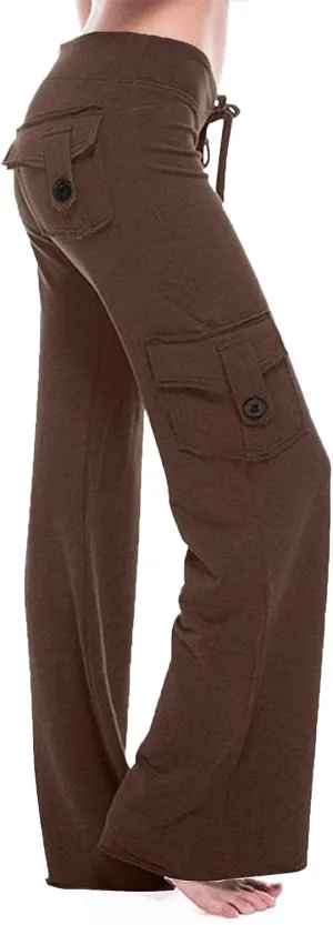 Wide Leg Yoga Pants Trouser Style Women Bootcut Flare Leggings High Waisted Workout Casual Plus Size Cargo Yoga Pant